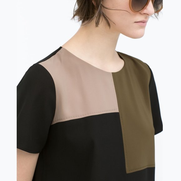 Zara Tops - ZARA Color-Block Top
